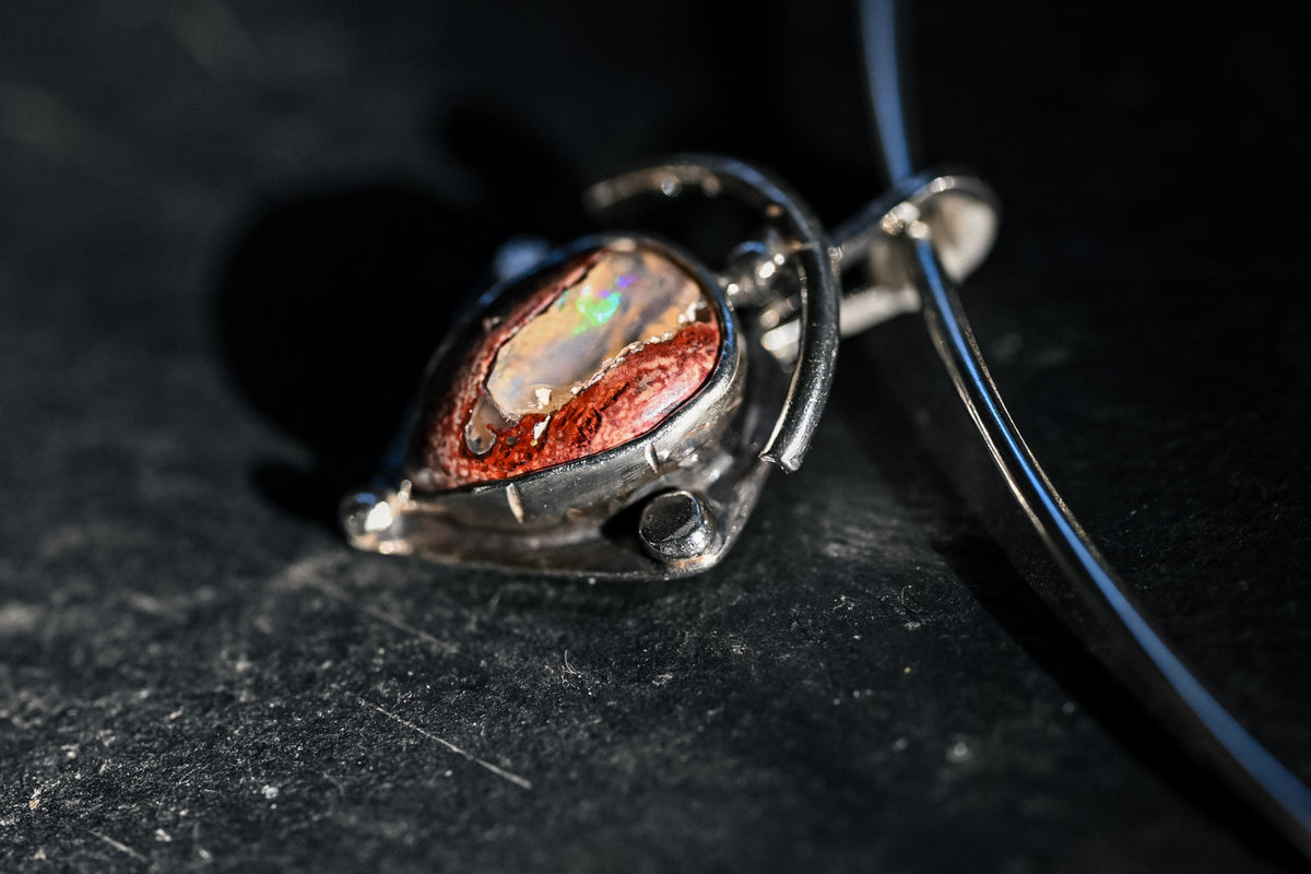 Choker Aro Ópalo de Fuego Mexicano