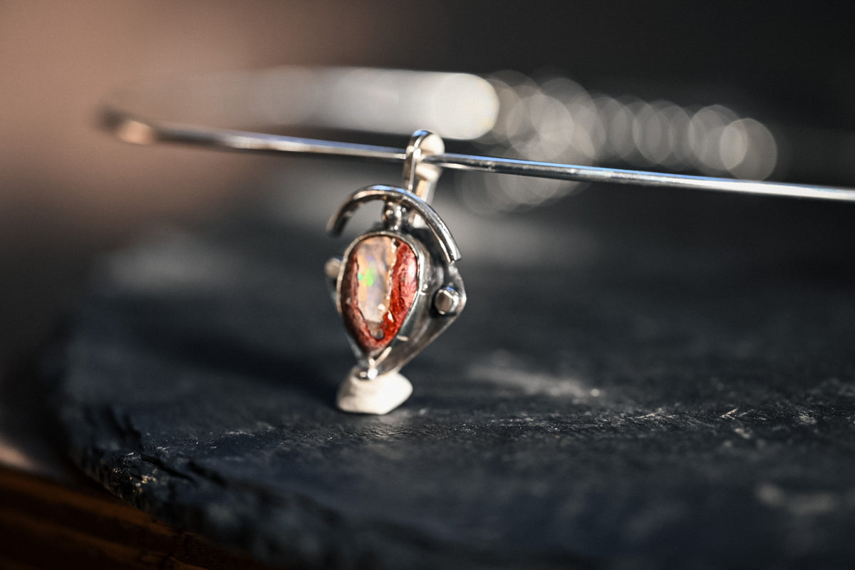 Choker Aro Ópalo de Fuego Mexicano