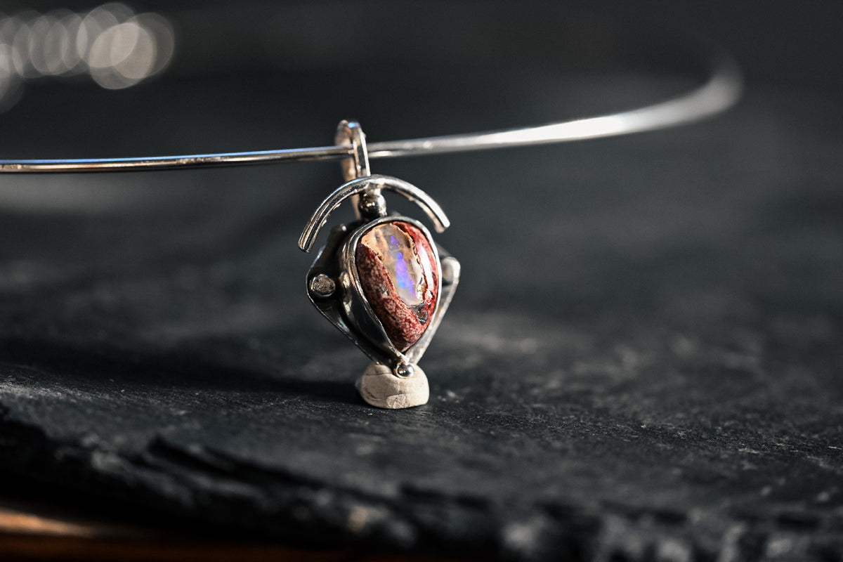 Choker Aro Ópalo de Fuego Mexicano