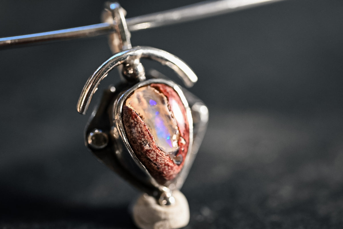 Choker Aro Ópalo de Fuego Mexicano