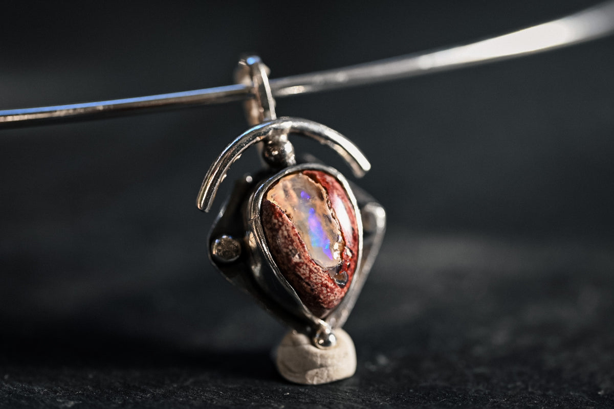 Choker Aro Ópalo de Fuego Mexicano