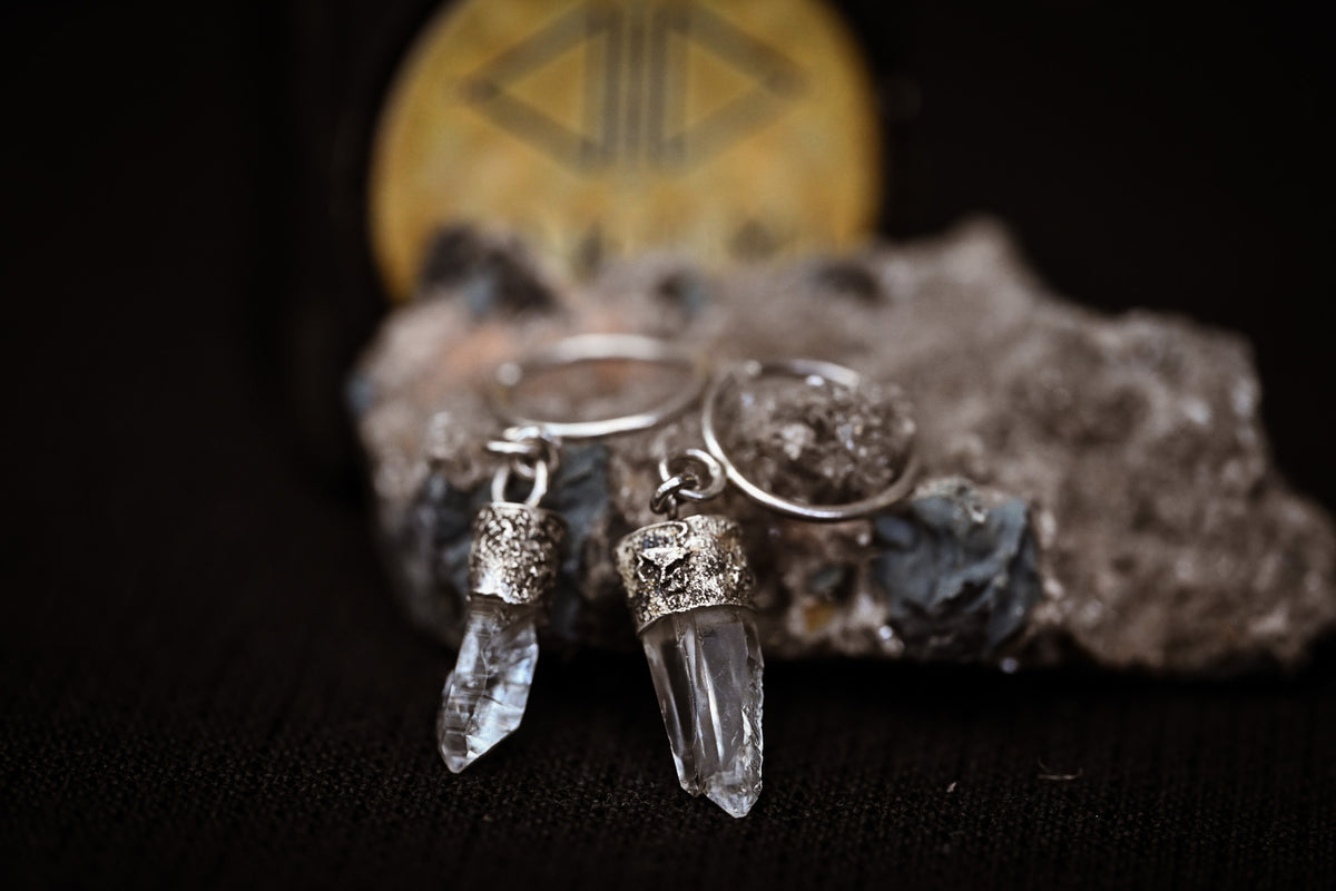 Pendientes punta de cuarzo India